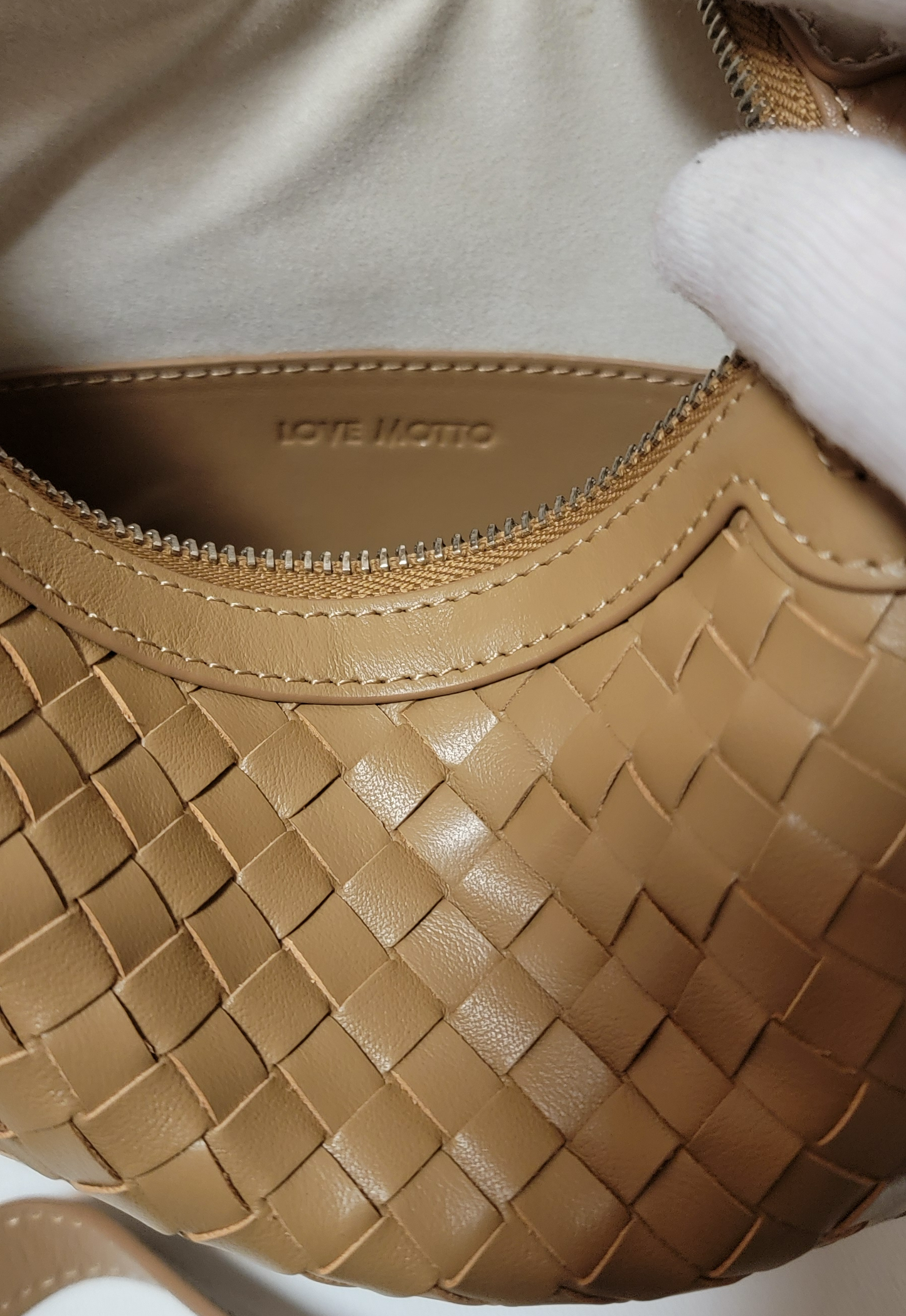 Love Motto Genuine Leather Hand-Woven Crossbody Bag