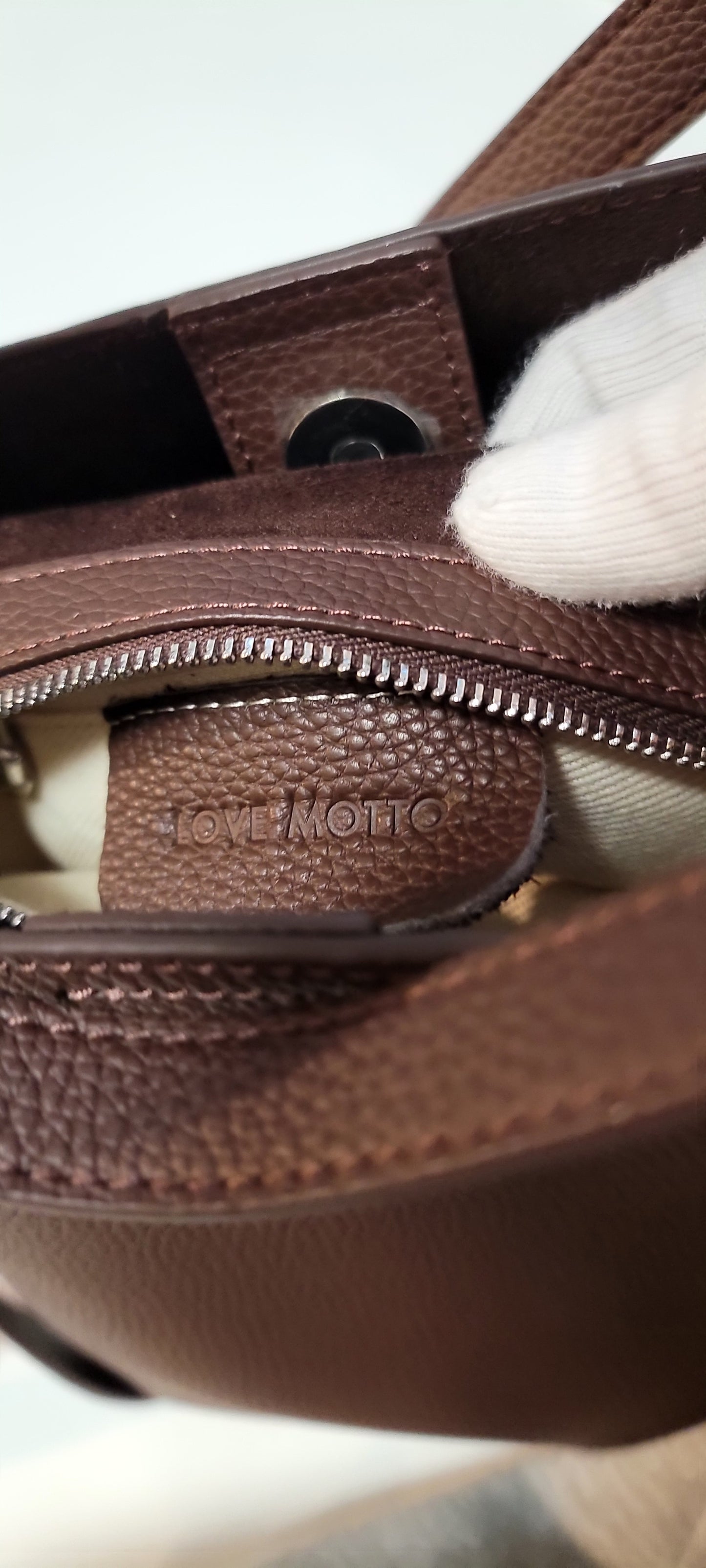 Love Motto Modern Soft Strap Genuine Leather Tote Bag