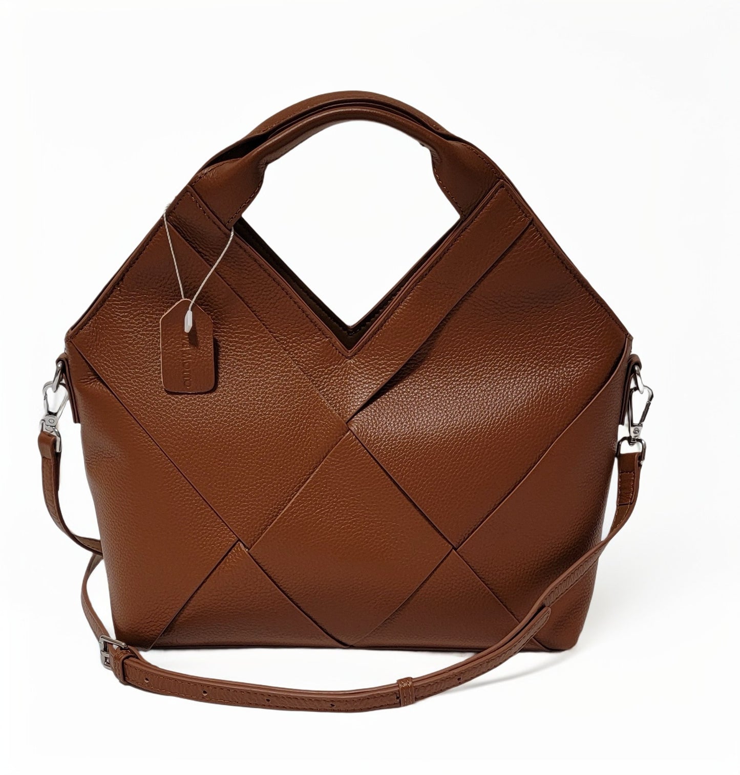 Love Motto Woven Check Tote