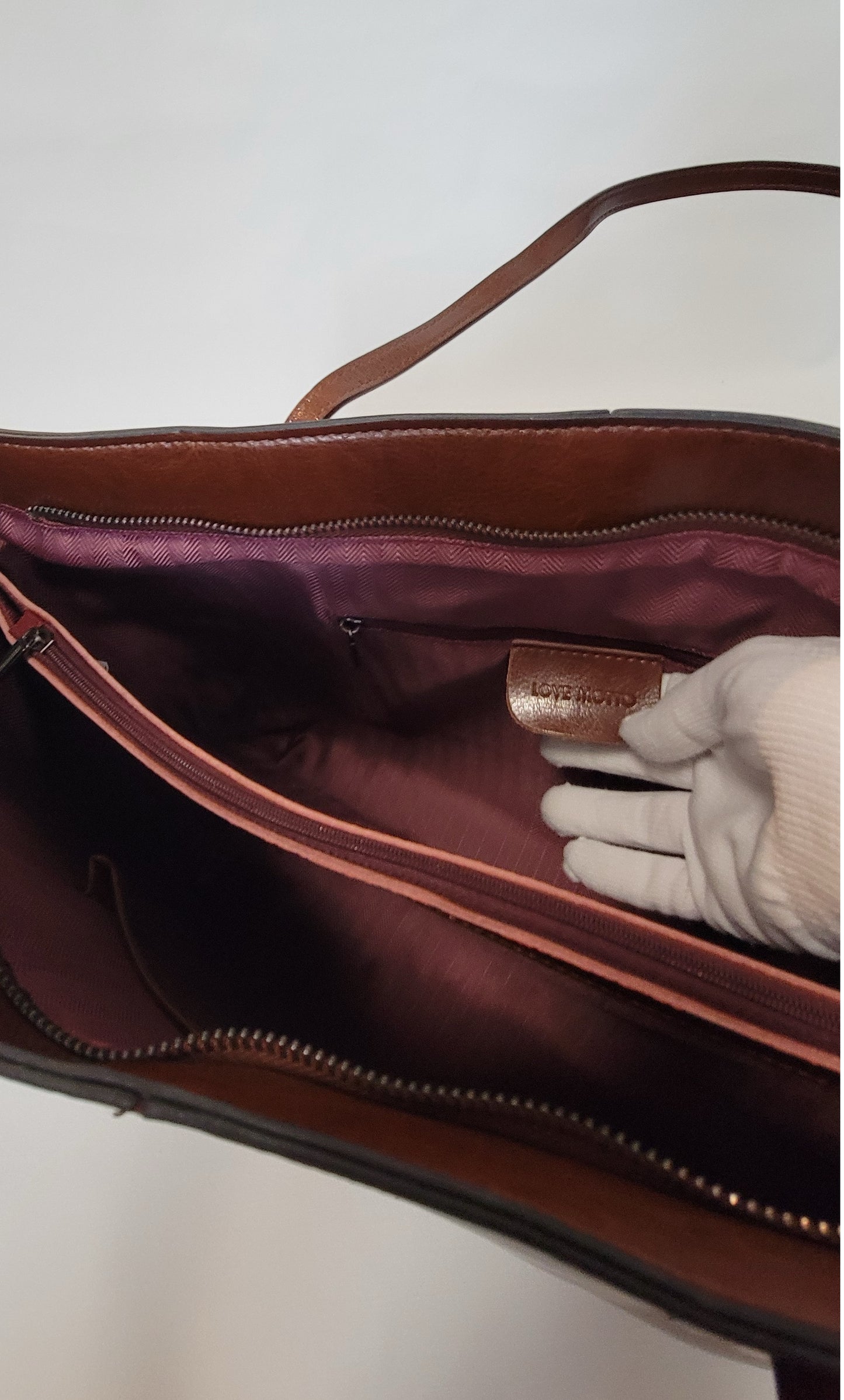 Love Motto Genuine Leather Chic Tote Bag