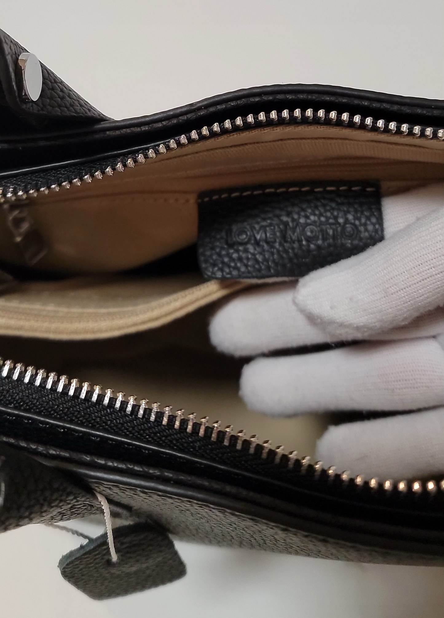 Love Motto Genuine Leather Tote Bag