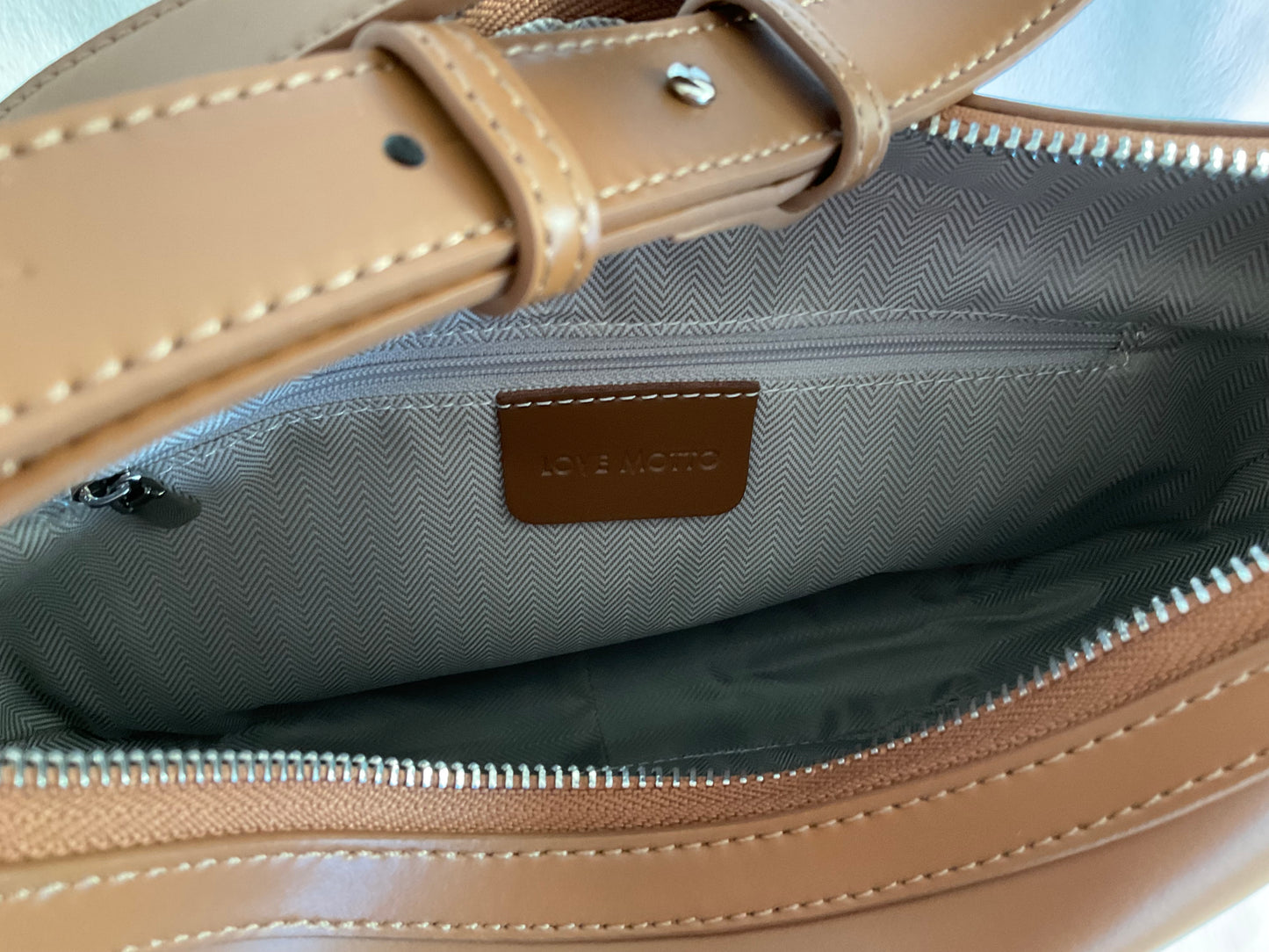 Love Motto Genuine Leather Shoulder Bag