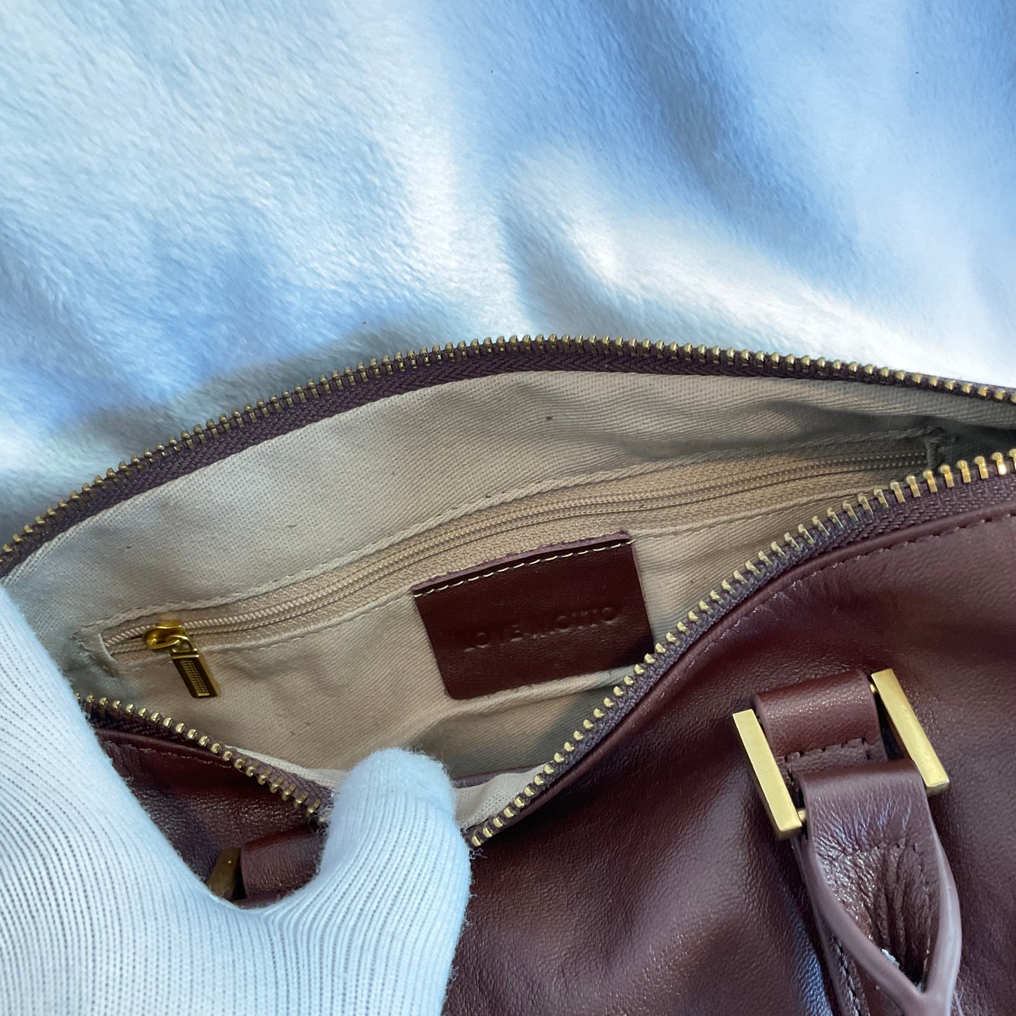 Love Motto Genuine Leather Mini Duffel Bag