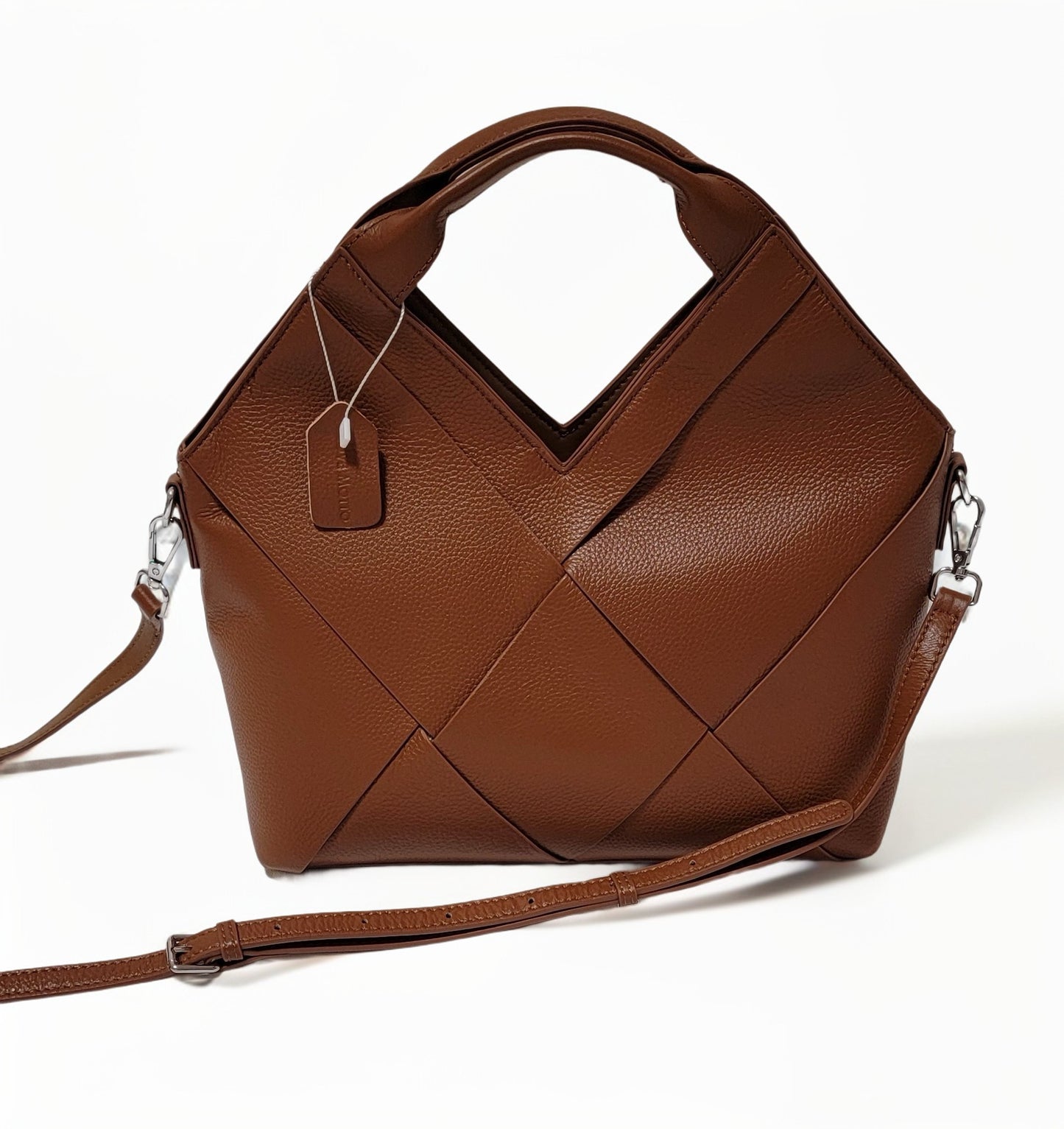 Love Motto Woven Check Tote