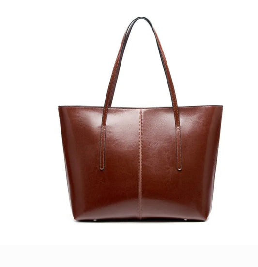 Love Motto Genuine Leather Chic Tote Bag